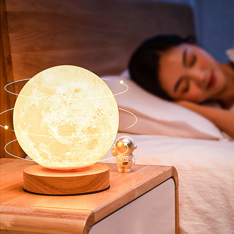 16 Colors Creative 3D Led Moon Night Lamp 360&deg; Rotating Lunar Night Light for Home Office Room Touch Control Desktop Moon Lamp