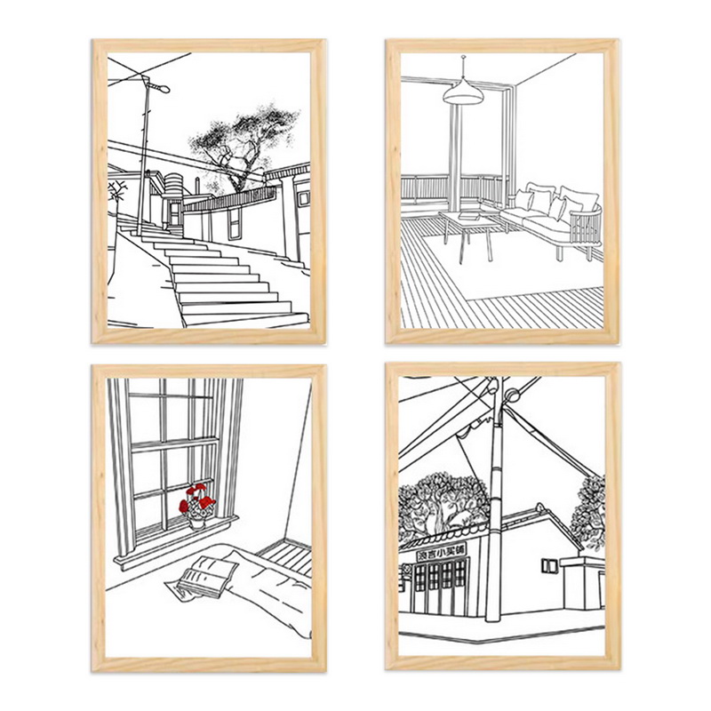 DIY LED Light Painting USB Dimming Bedside Drawing Night Lights Creative Table Lamp Simulate Wooden Photos Decorative Lamps