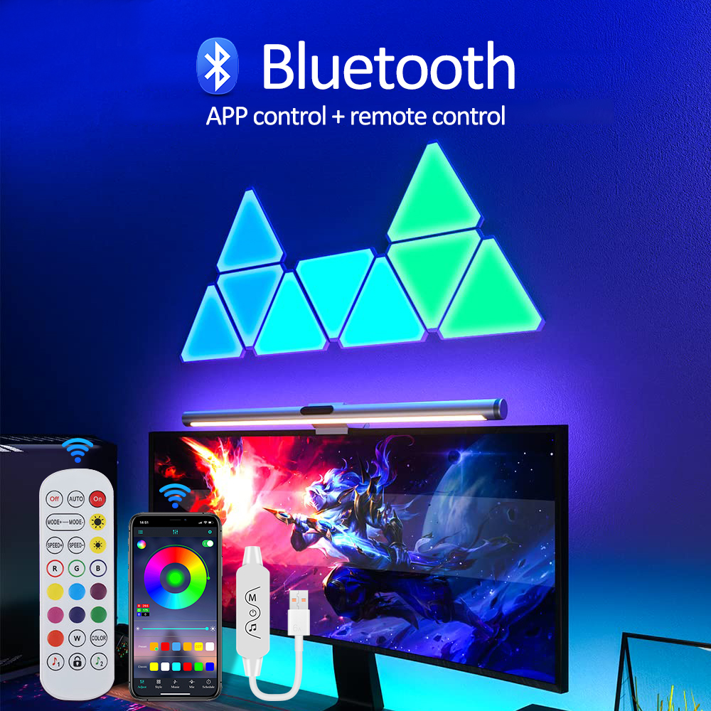 9mm LED Triangle Wall Light USB Night Light RGB Ambient Light Remote Control Indoor Game Room Bedroom Bedside Decorative Light