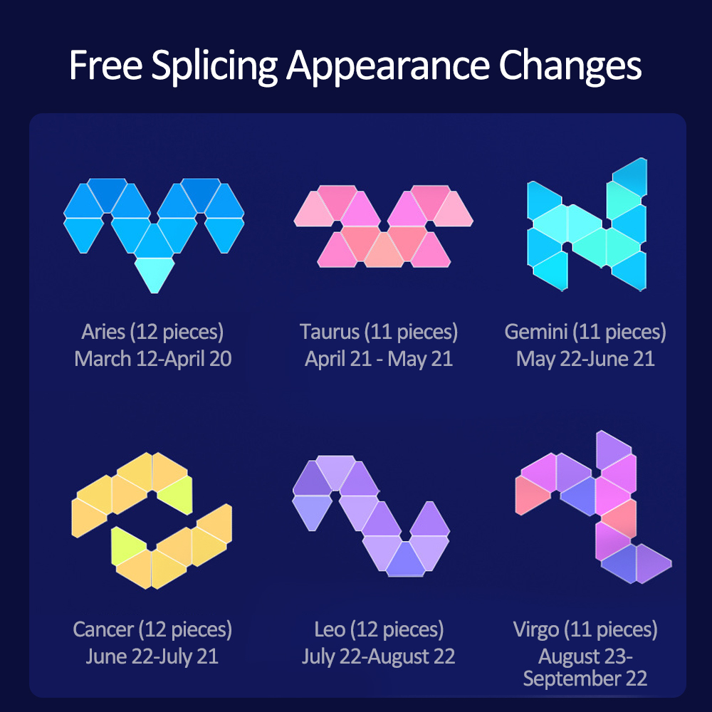 9mm LED Triangle Wall Light USB Night Light RGB Ambient Light Remote Control Indoor Game Room Bedroom Bedside Decorative Light