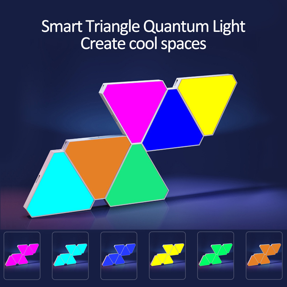 9mm LED Triangle Wall Light USB Night Light RGB Ambient Light Remote Control Indoor Game Room Bedroom Bedside Decorative Light