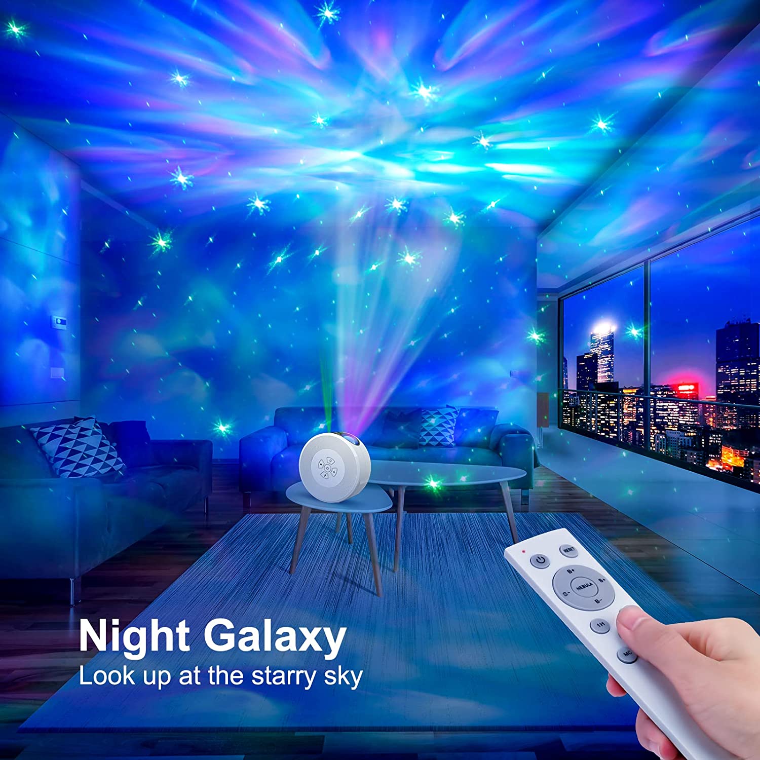 Star Projector LED Galaxy Night Light Projector Bluetooth Speaker Nebula Projector Lamp for Kids Gift Bedroom Room Decor Party
