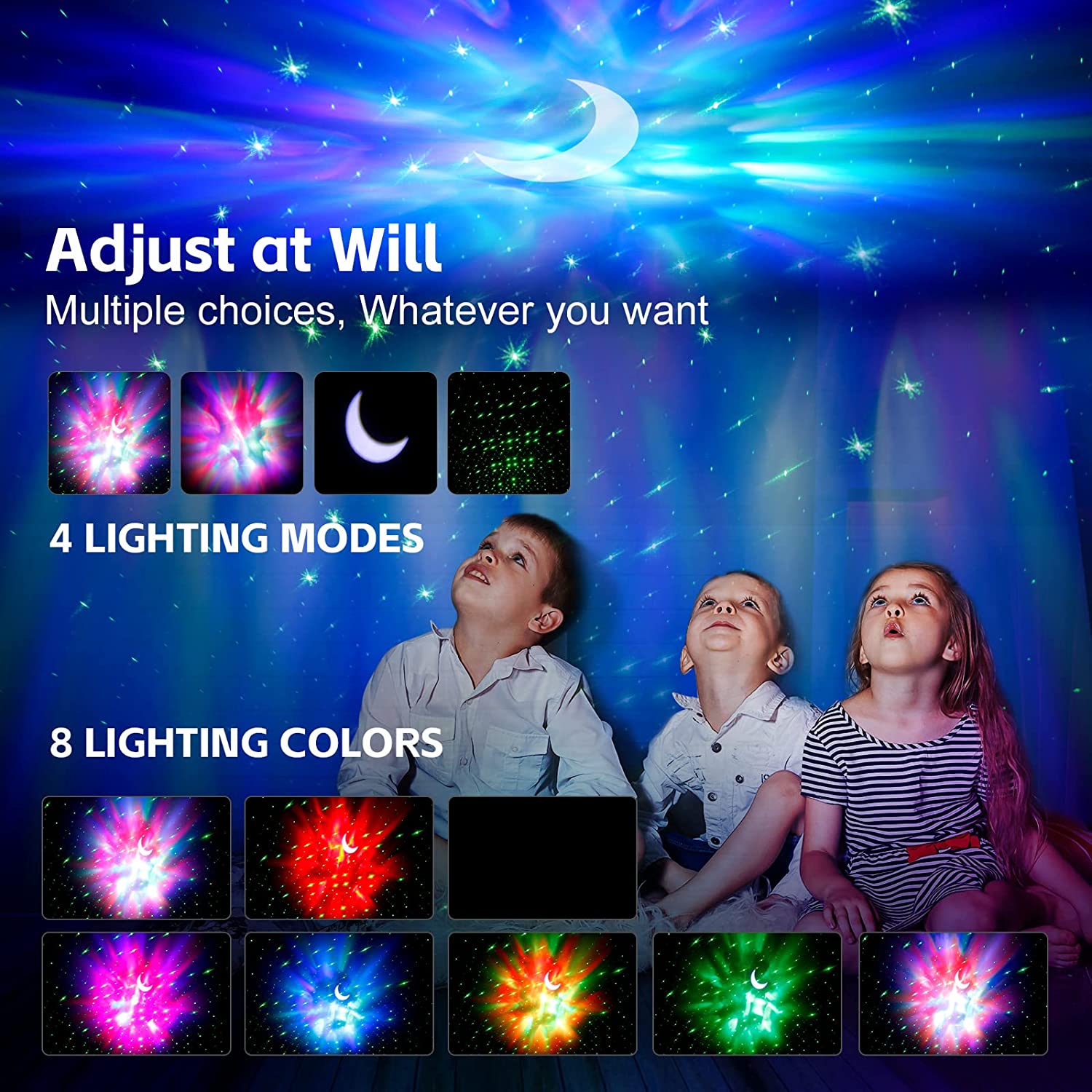 Star Projector LED Galaxy Night Light Projector Bluetooth Speaker Nebula Projector Lamp for Kids Gift Bedroom Room Decor Party