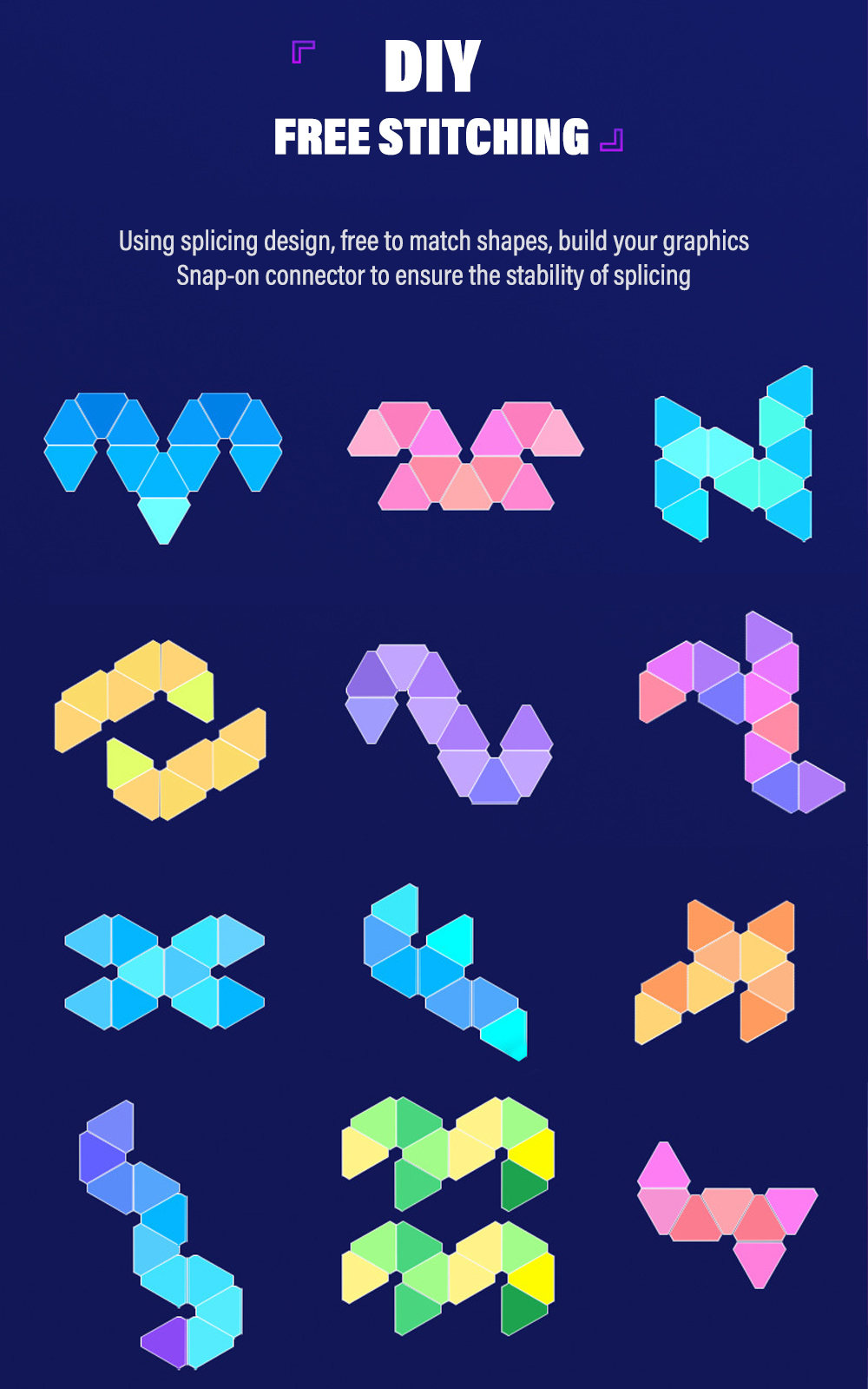 WIFI Smart LED Triangle Atmosphere Light RGB Wall Light Bluetooth APP Voice Control Music Sync Game Room TV Bedroom Decoration