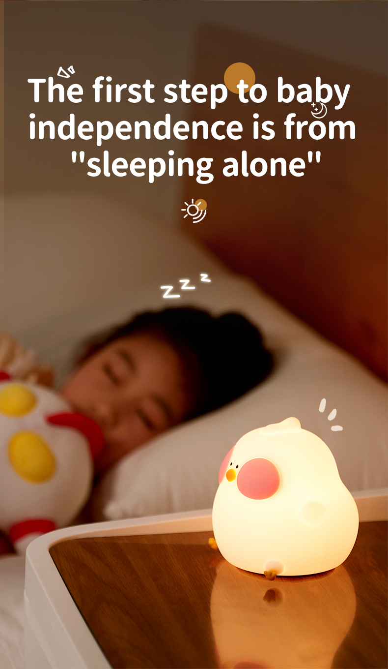 New Cartoon Chick Night Light Cute Baby Children's Nightlights Bedroom Kids Touch Sensor LED Silicone Lamp Gift USB Rechargeable