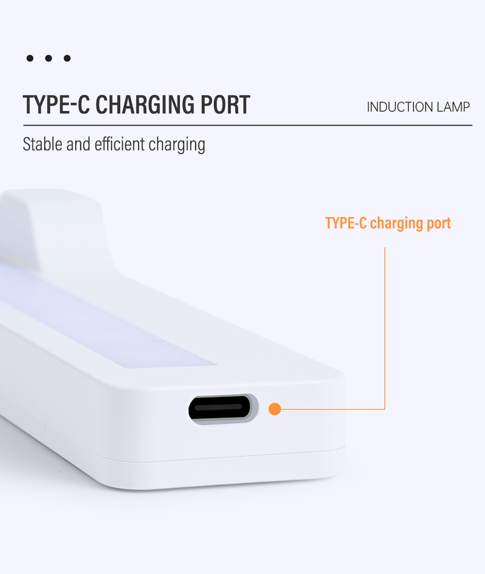 Led Human Body Induction Night Lights USB Charging Magnetic Night Light Dimmable for Bedroom Cabinet Wardrobe Drawer Lighting