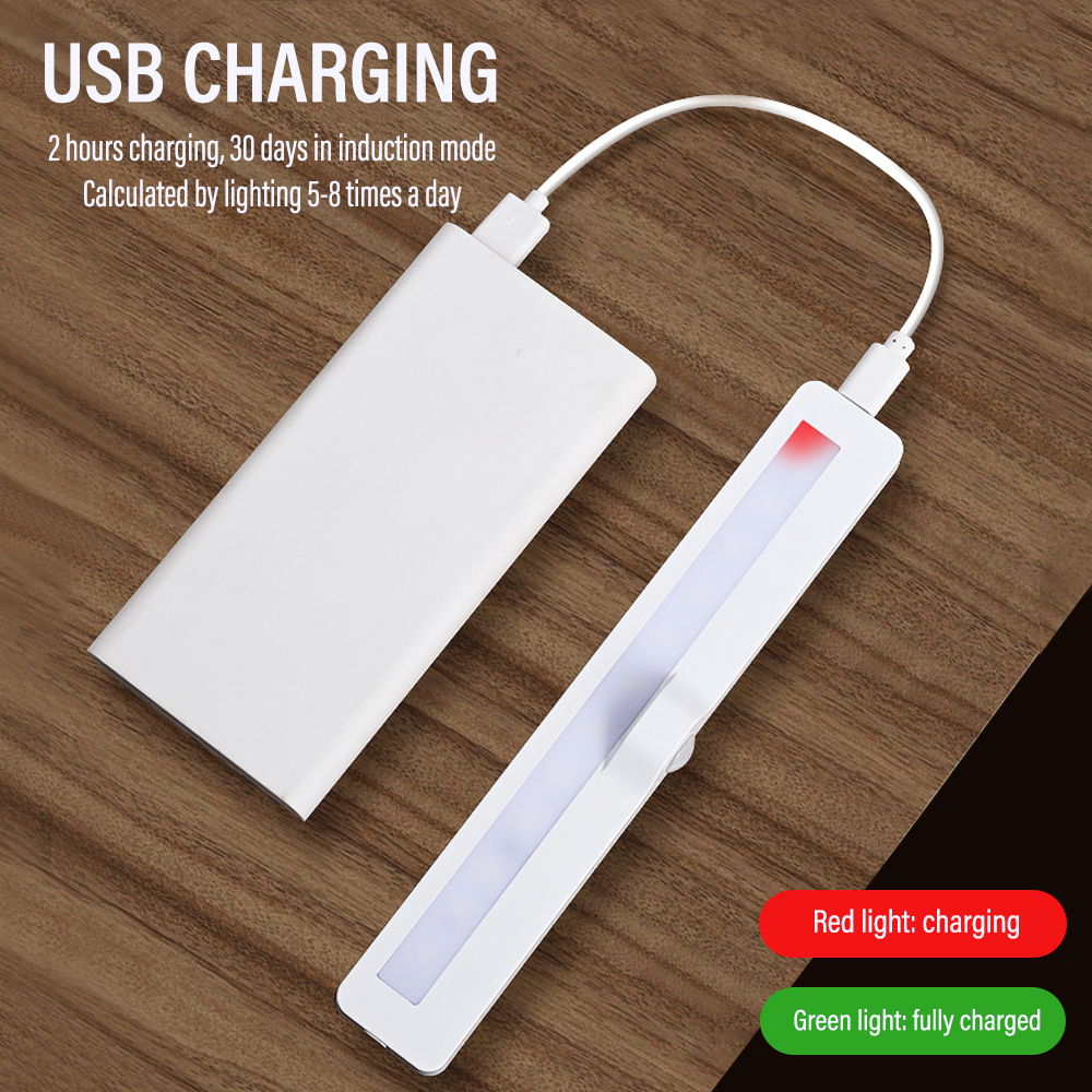 Led Human Body Induction Night Lights USB Charging Magnetic Night Light Dimmable for Bedroom Cabinet Wardrobe Drawer Lighting