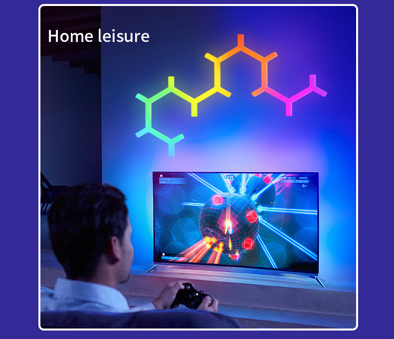 Smart RGBIC Quantum Lamp Tuya WIFI APP LED Night Light Music Sync Splicing Ambient Lights Backlight Bedroom Game Room Decoration