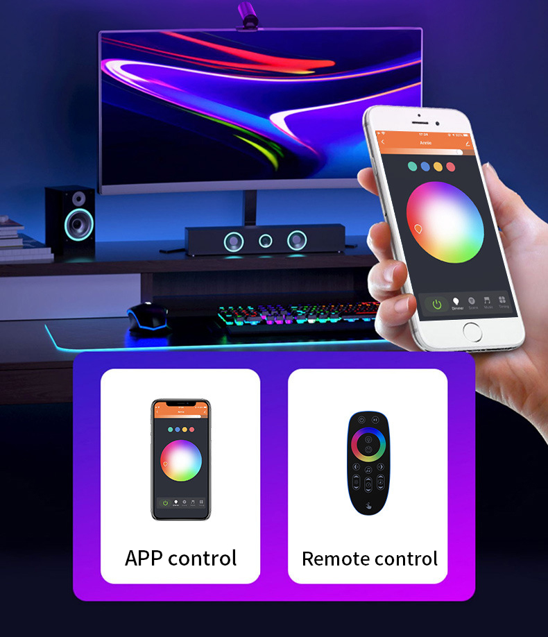 Smart RGBIC Quantum Lamp Tuya WIFI APP LED Night Light Music Sync Splicing Ambient Lights Backlight Bedroom Game Room Decoration