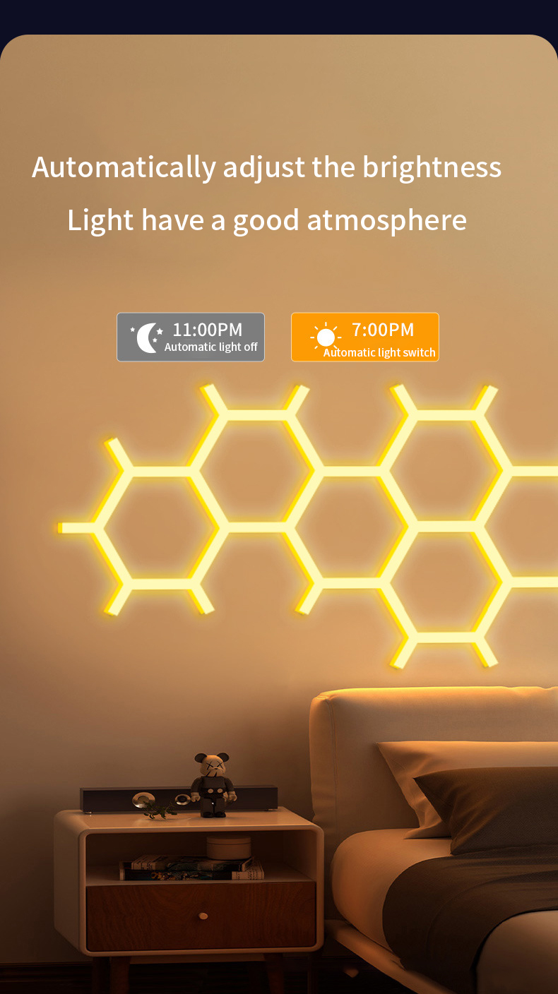 Smart RGBIC Quantum Lamp Tuya WIFI APP LED Night Light Music Sync Splicing Ambient Lights Backlight Bedroom Game Room Decoration