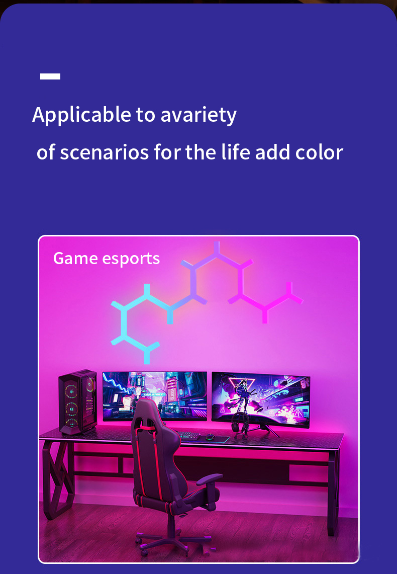 Smart RGBIC Quantum Lamp Tuya WIFI APP LED Night Light Music Sync Splicing Ambient Lights Backlight Bedroom Game Room Decoration