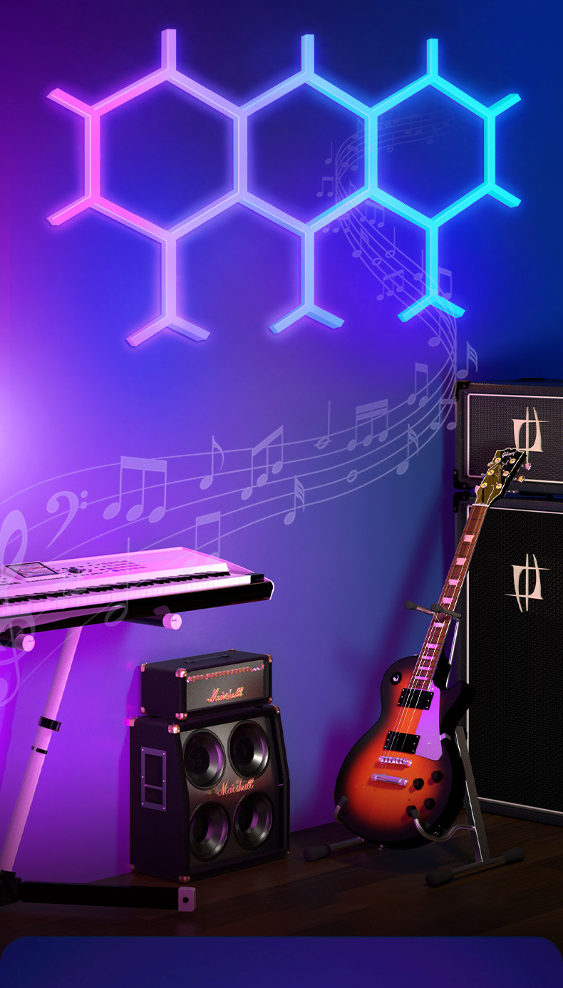 Smart RGBIC Quantum Lamp Tuya WIFI APP LED Night Light Music Sync Splicing Ambient Lights Backlight Bedroom Game Room Decoration