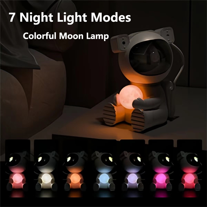 NEW Astronaut Galaxy Projector Starry Sky Night Light Cute Moon Star LED Lamp Home Room Bedroom Decoration Children Adults Gift