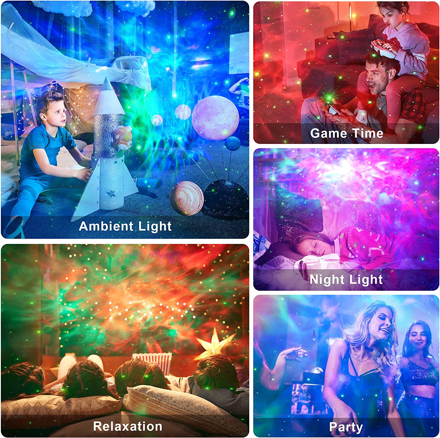 NEW Astronaut Galaxy Projector Starry Sky Night Light Cute Moon Star LED Lamp Home Room Bedroom Decoration Children Adults Gift