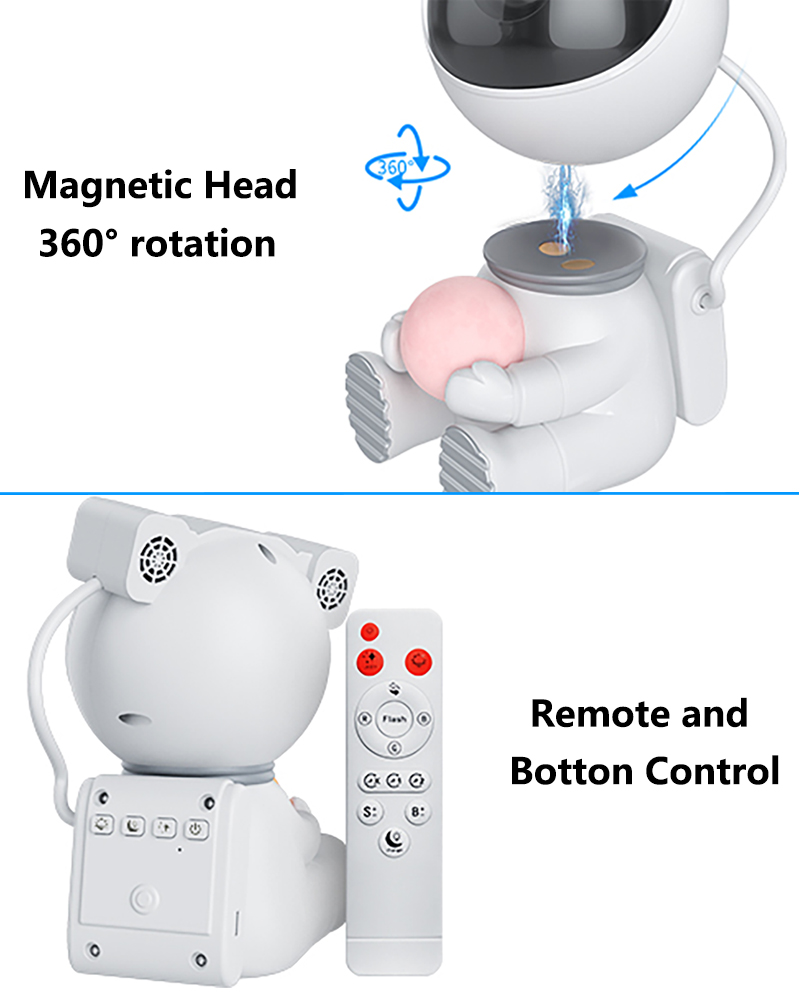 NEW Astronaut Galaxy Projector Starry Sky Night Light Cute Moon Star LED Lamp Home Room Bedroom Decoration Children Adults Gift