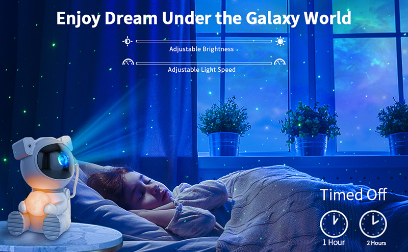 NEW Astronaut Galaxy Projector Starry Sky Night Light Cute Moon Star LED Lamp Home Room Bedroom Decoration Children Adults Gift