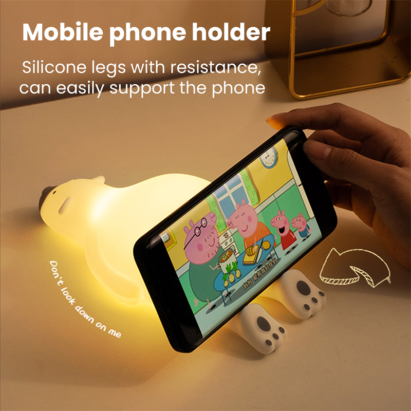 Cartoon Bear Led Night Light USB Rechargeable Bear Night Lamp Silicone Duck Lamp Children Kids Bedroom Decoration Birthday Gifts