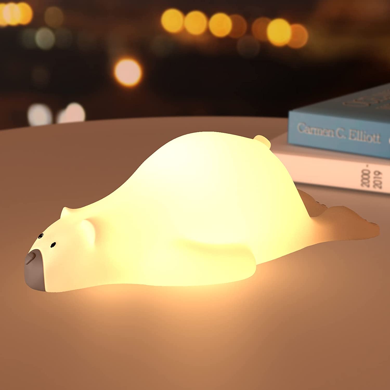 Cartoon Bear Led Night Light USB Rechargeable Bear Night Lamp Silicone Duck Lamp Children Kids Bedroom Decoration Birthday Gifts