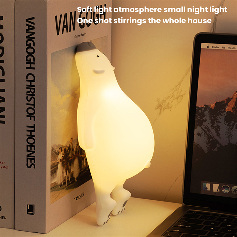 Cartoon Bear Led Night Light USB Rechargeable Bear Night Lamp Silicone Duck Lamp Children Kids Bedroom Decoration Birthday Gifts