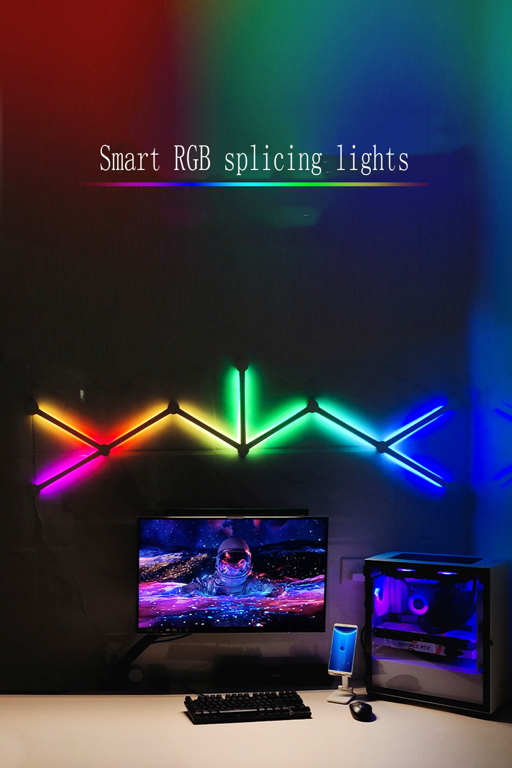 Smart WIFI RGBIC Wall Lamp APP DIY Splicing Atmosphere LED Night Light Music Rhythm TV Backlight Bedroom Game Room Decor Lights