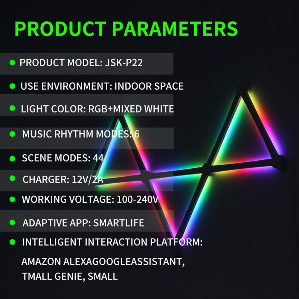 Smart WIFI RGBIC Wall Lamp APP DIY Splicing Atmosphere LED Night Light Music Rhythm TV Backlight Bedroom Game Room Decor Lights