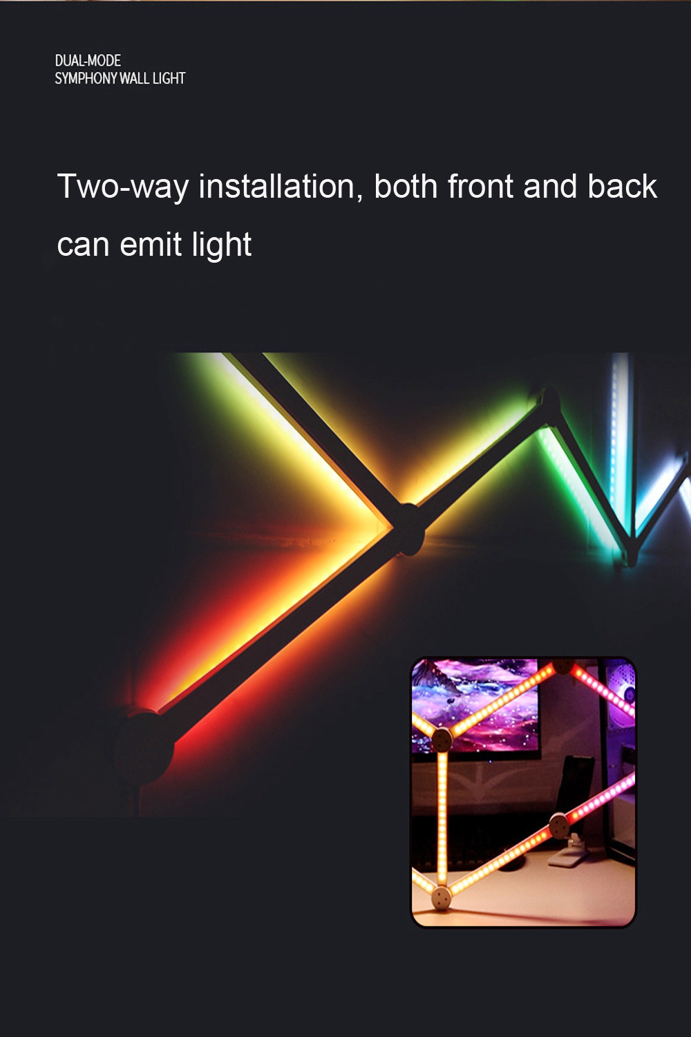 Smart WIFI RGBIC Wall Lamp APP DIY Splicing Atmosphere LED Night Light Music Rhythm TV Backlight Bedroom Game Room Decor Lights