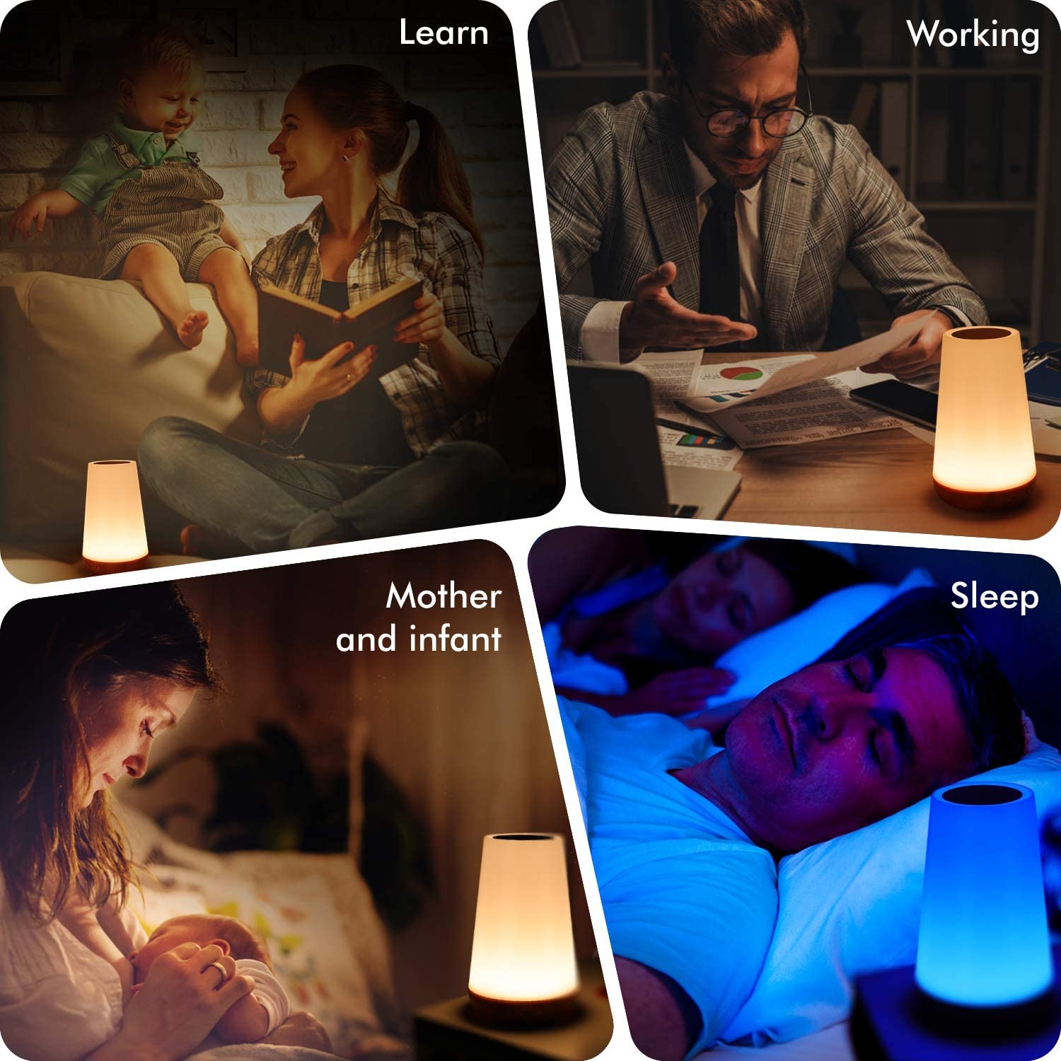 13 Color Changing Night Light Remote Control Touch USB Rechargeable RGB Night Lamp Dimmable Lamp Portable Table Bedside Lamp