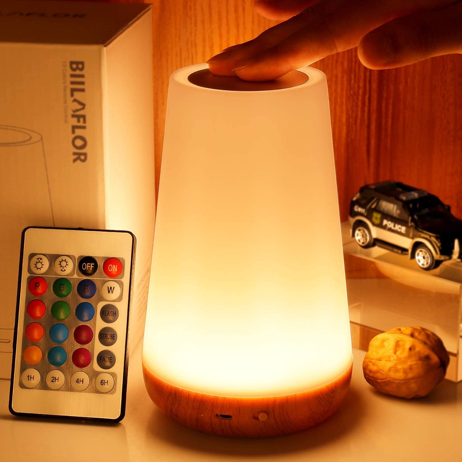 13 Color Changing Night Light Remote Control Touch USB Rechargeable RGB Night Lamp Dimmable Lamp Portable Table Bedside Lamp