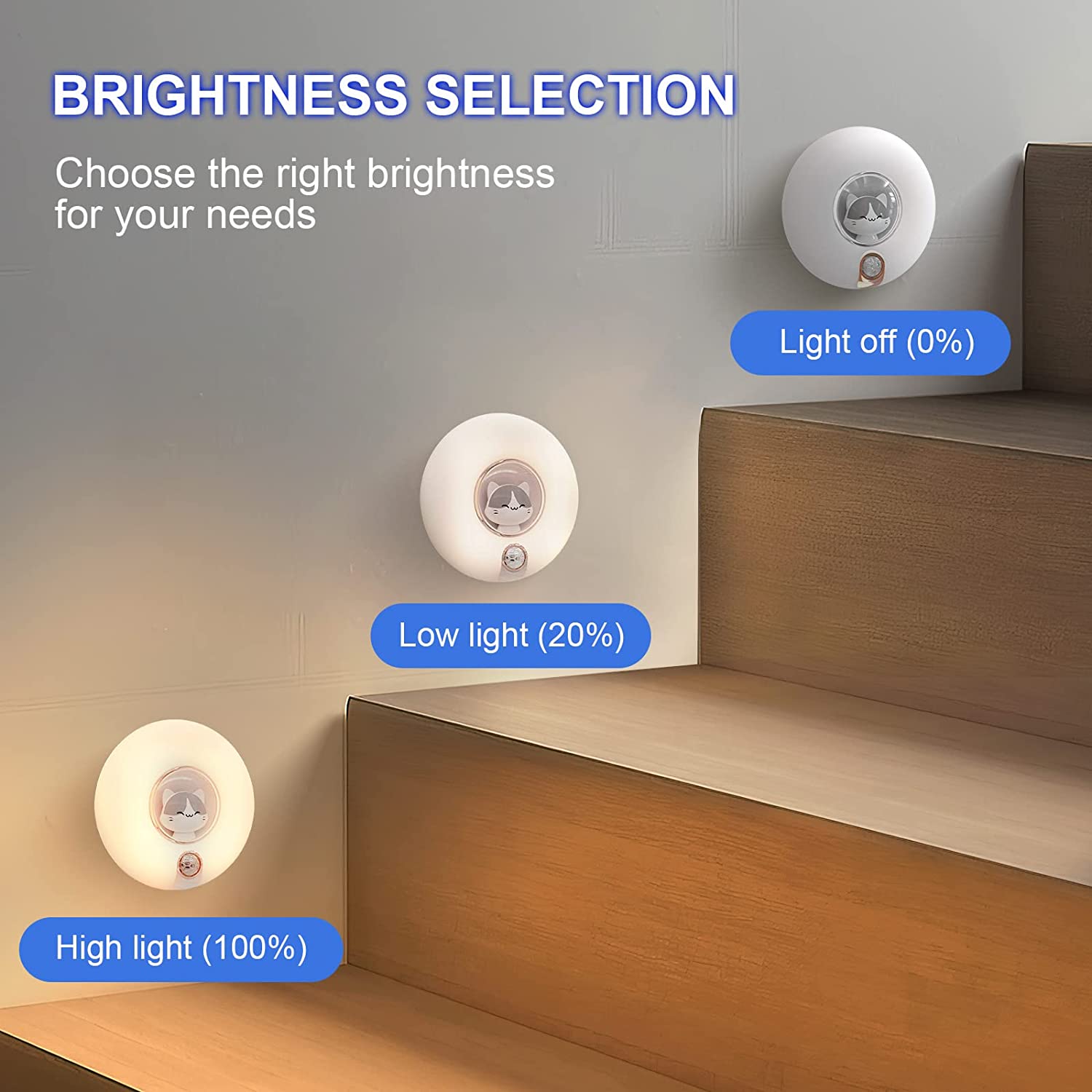 Cute Cat Motion Sensor LED Night Lights USB Rechargeable Wardrobe Cabinet Wall Lamp Bedroom Desktop Infrared Sensor Night Lamp