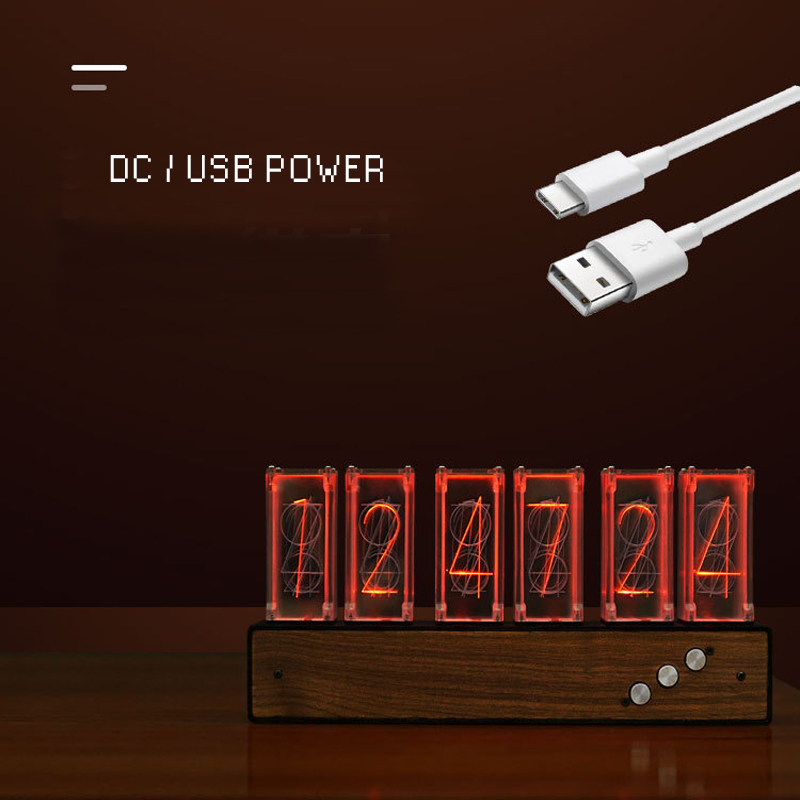 Luxury Digital RGB Nixie Tube Clock with Colorful LED Night Light Glows for Home Room Desktop Decoration for Kids Adults Gift