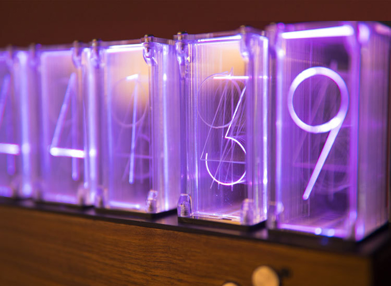 Luxury Digital RGB Nixie Tube Clock with Colorful LED Night Light Glows for Home Room Desktop Decoration for Kids Adults Gift