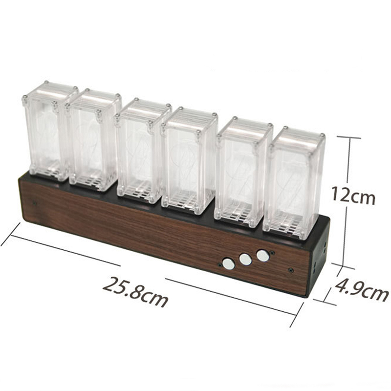 Luxury Digital RGB Nixie Tube Clock with Colorful LED Night Light Glows for Home Room Desktop Decoration for Kids Adults Gift