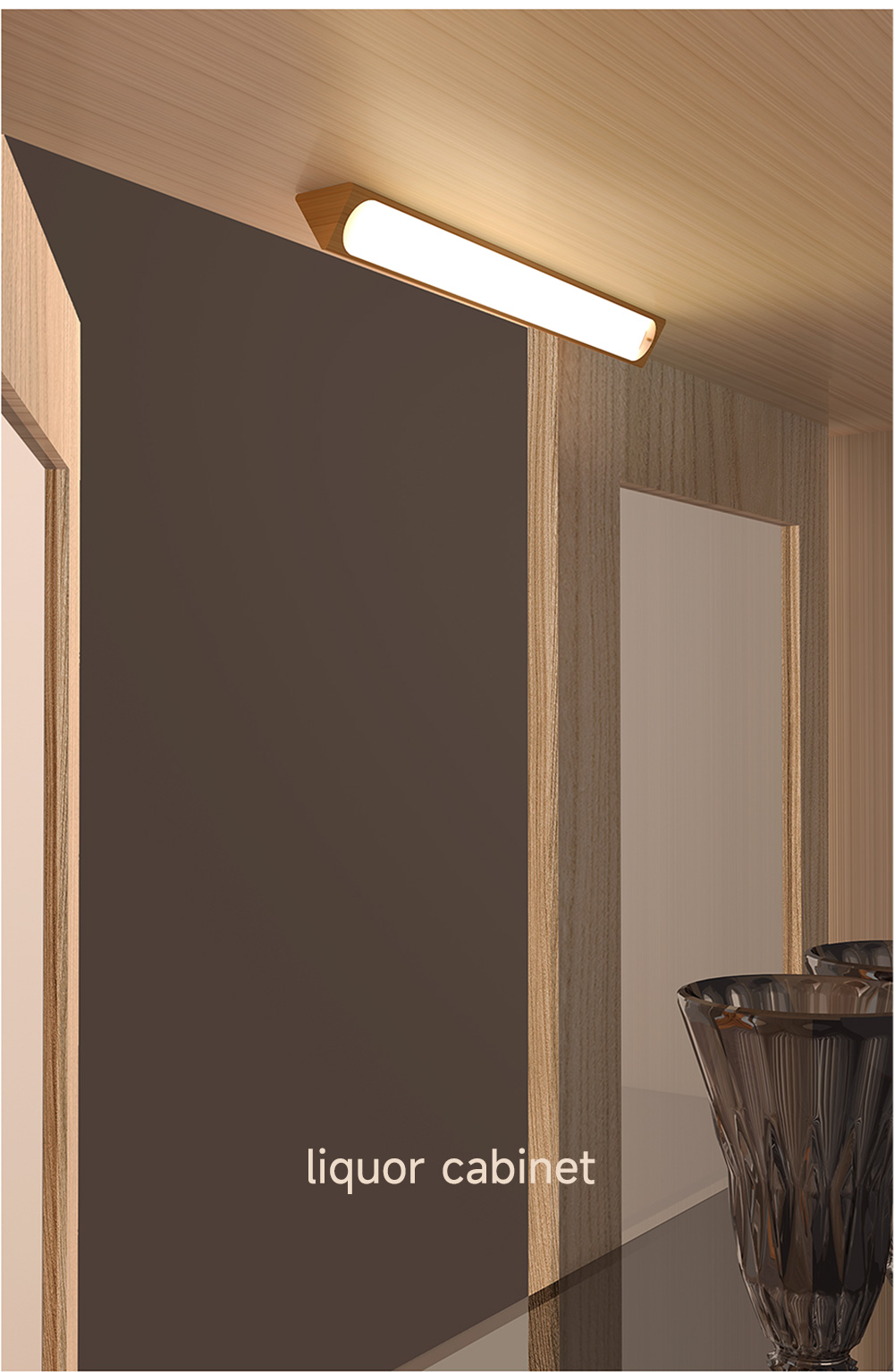 Triangular Wooden Motion Sensor Night Lights Human Induction Type-C USB Charging Wall Lamps Kitchen Wardrobe Cabinet Night Lamp