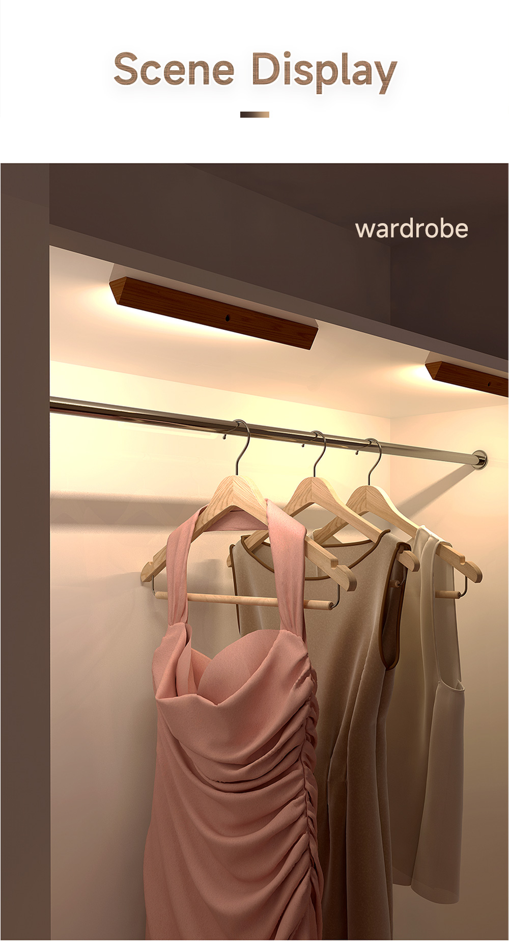 Triangular Wooden Motion Sensor Night Lights Human Induction Type-C USB Charging Wall Lamps Kitchen Wardrobe Cabinet Night Lamp