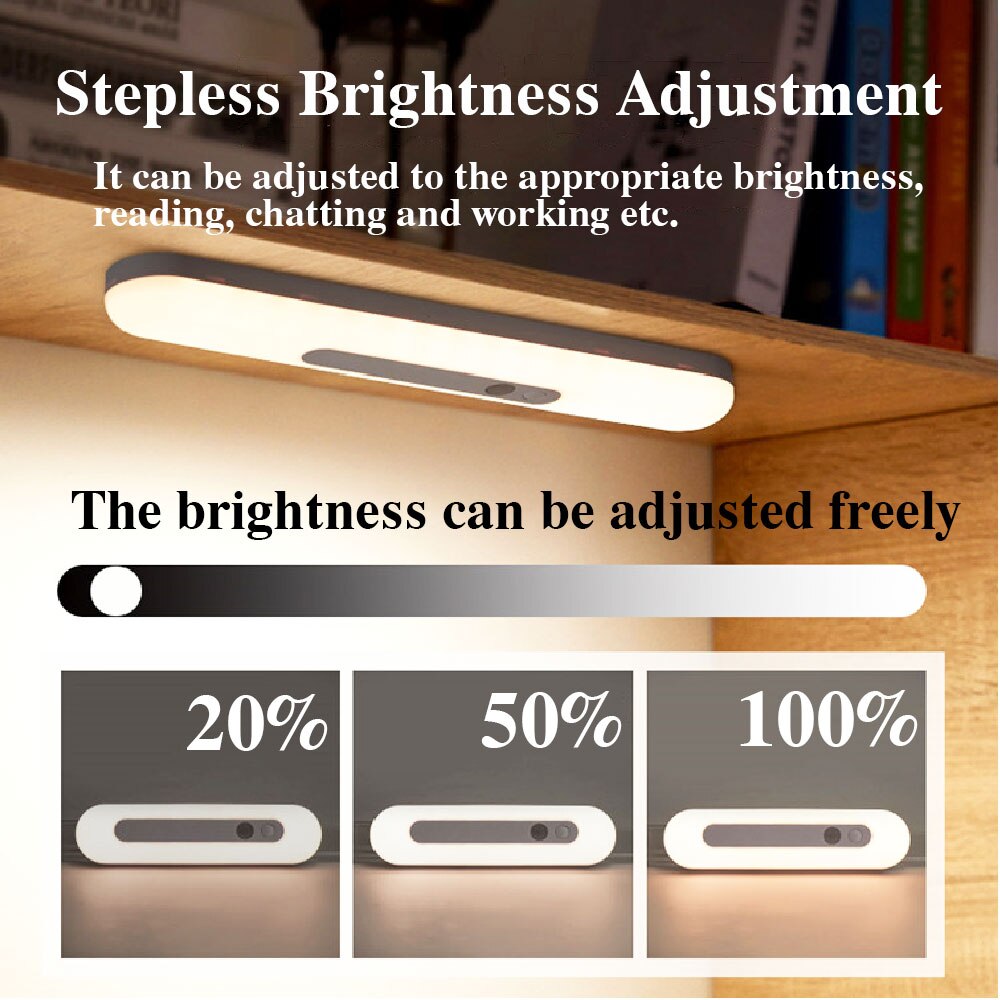 Led Night Light Rechargeable Human Body Induction Light USB Stepless Dimming Reading Eye Protection Wardrobe Bedside night light