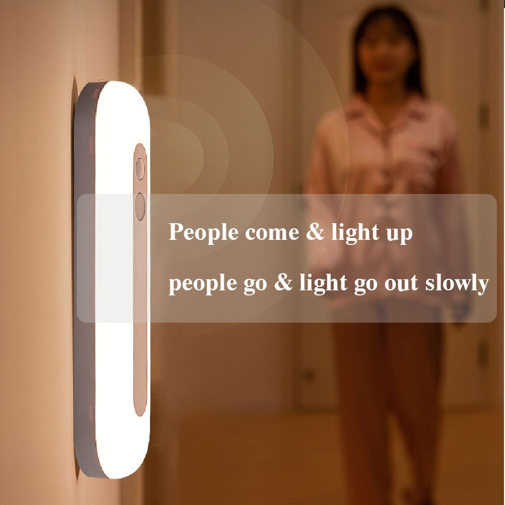 Led Night Light Rechargeable Human Body Induction Light USB Stepless Dimming Reading Eye Protection Wardrobe Bedside night light