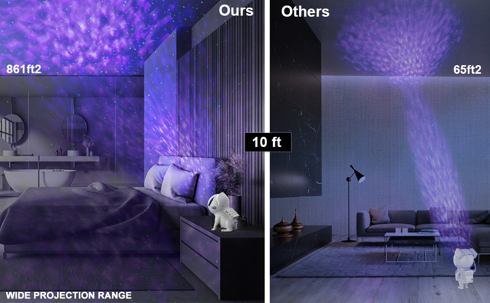 Smart App Space Dog Projector Star Projector Galaxy Night Light LED Starry Sky Nebula Atmosphere Lamp with Bluetooth Speaker