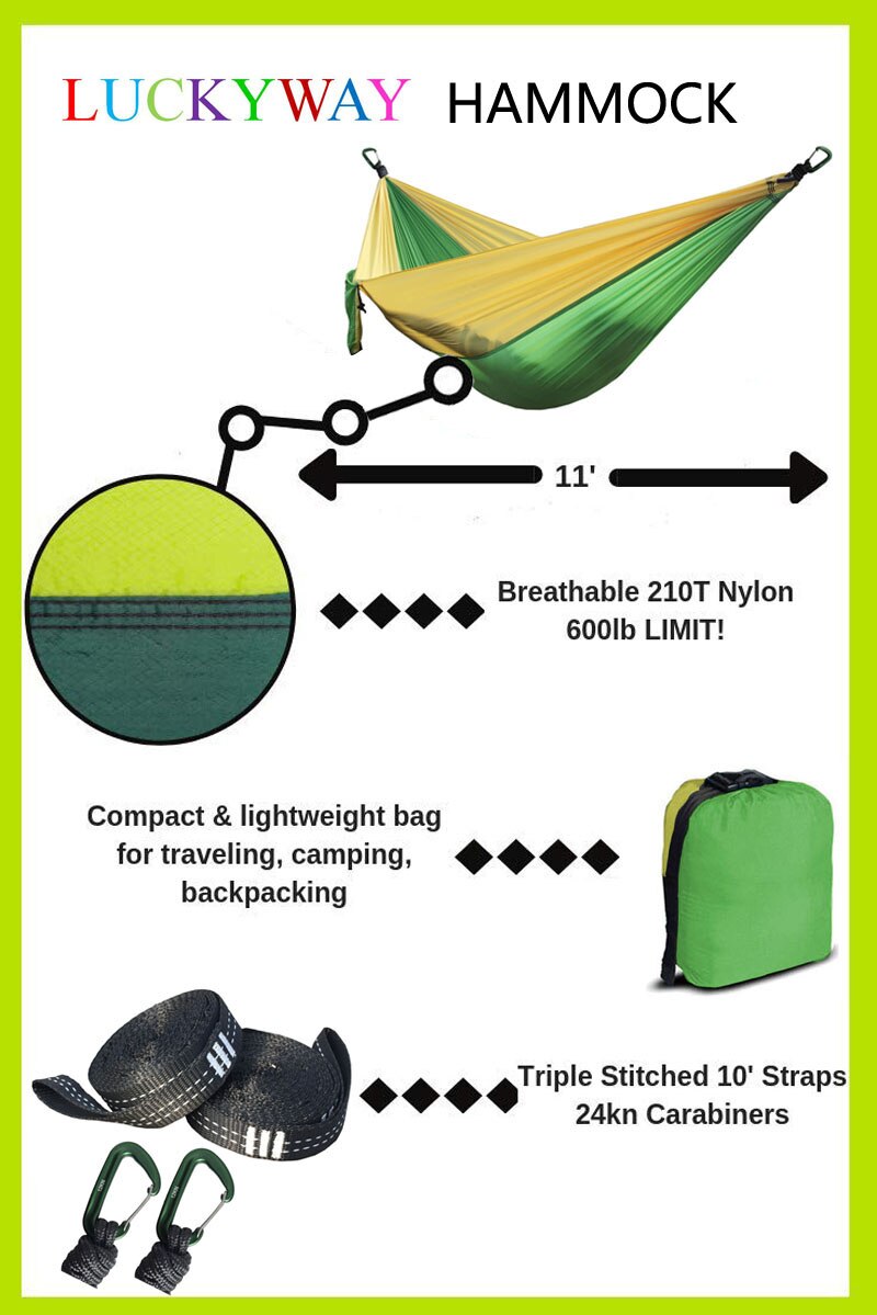 2019 Dropshipping Portable Parachute Hammock Camping Survival Garden  Hunting Leisure Hamac Travel Double Person Hamak