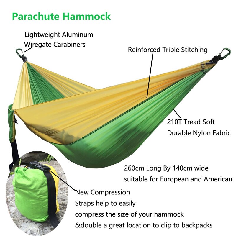 2019 Dropshipping Portable Parachute Hammock Camping Survival Garden  Hunting Leisure Hamac Travel Double Person Hamak