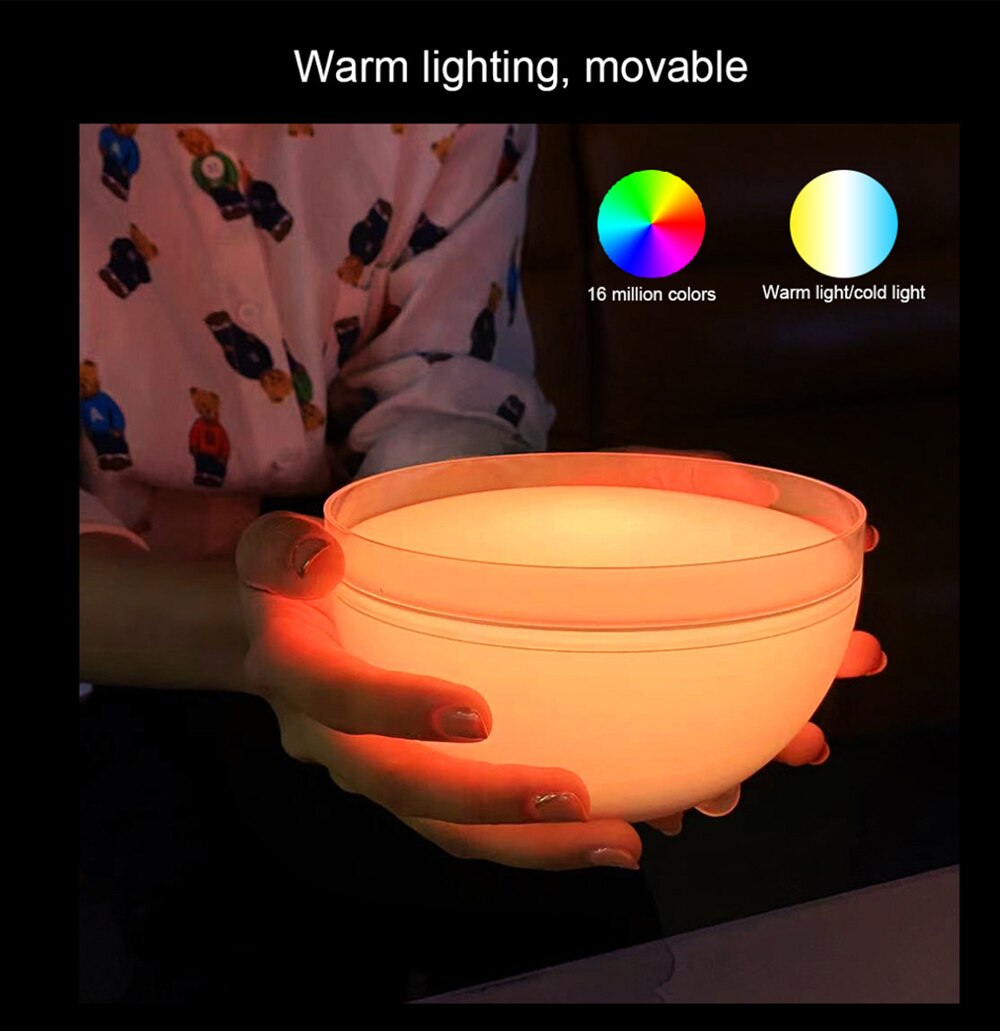 Bluetooth/WIFI Smart Desk Lamp APP Control LED Bowl Night Light Music Sync RGB Bedroom Bedside Game Room Atmosphere Mood Light