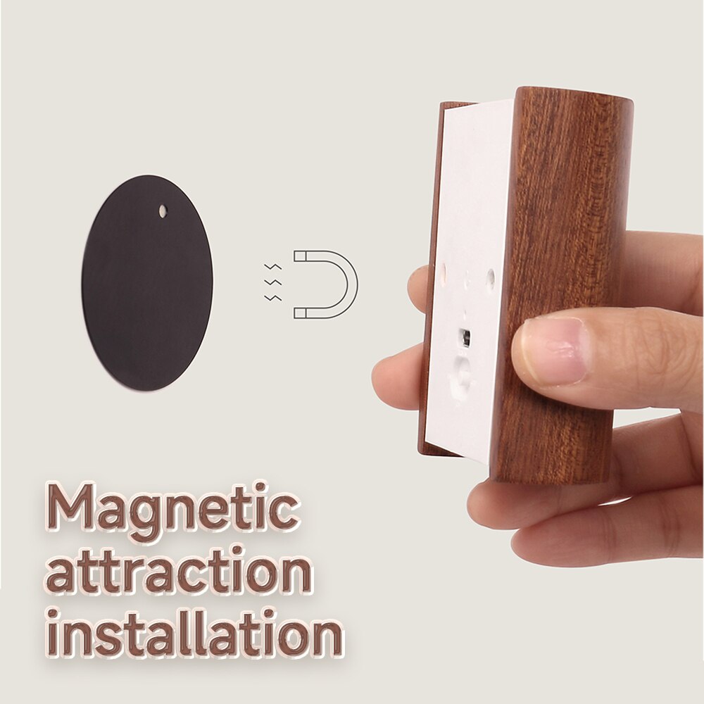 Linkage induction LED Night Lights USB Rechargeable Wooden Motion Sensor Lighting Bedroom Kitchen Cabinet Corridor Wall Lamp