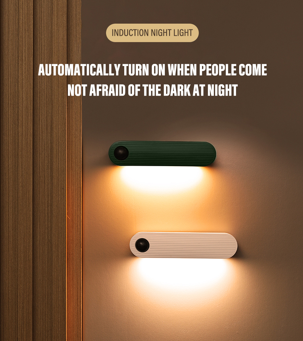 PIR Motion Sensor LED Night Light USB Rechargeable Night Lamp For Kitchen Cabinet Wardrobe Lamp Staircase Wireless Closet Light
