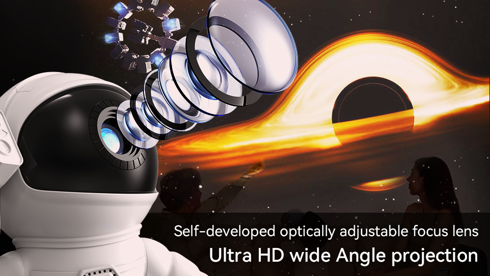 Rocket Astronaut Galaxy Projector Night Light Starry Sky Projector 360&deg; Rotate Planetarium LED Projector Lamp For Kids Bedroom