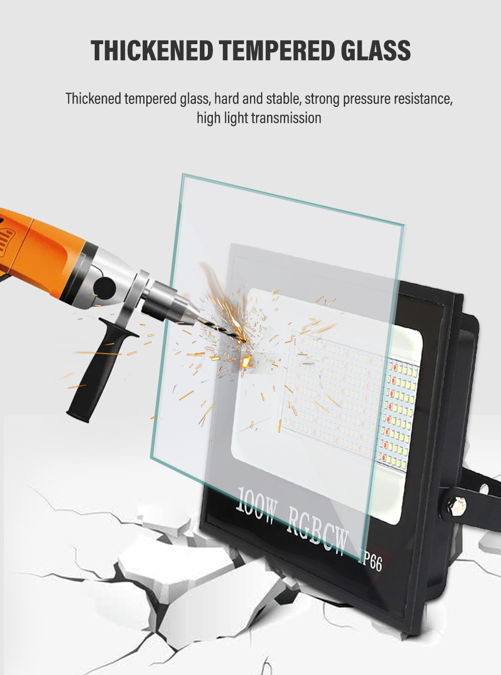 Wifi Smart RGBCW LED Flood Light TUYA APP Voice Control IP66 Outdoor Flood Light Landscape Courtyard Building Exterior Wall Lamp