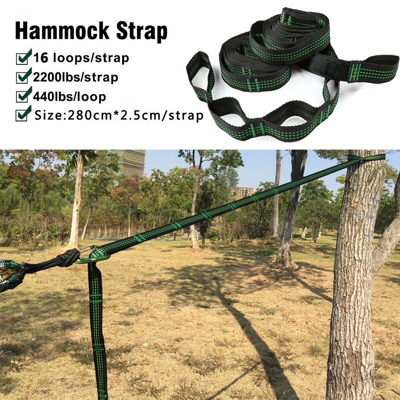 Solid Color Parachute Hammock with Hammock straps and Aluminum carabiner Camping Survival travel Double Person outdoor furniture