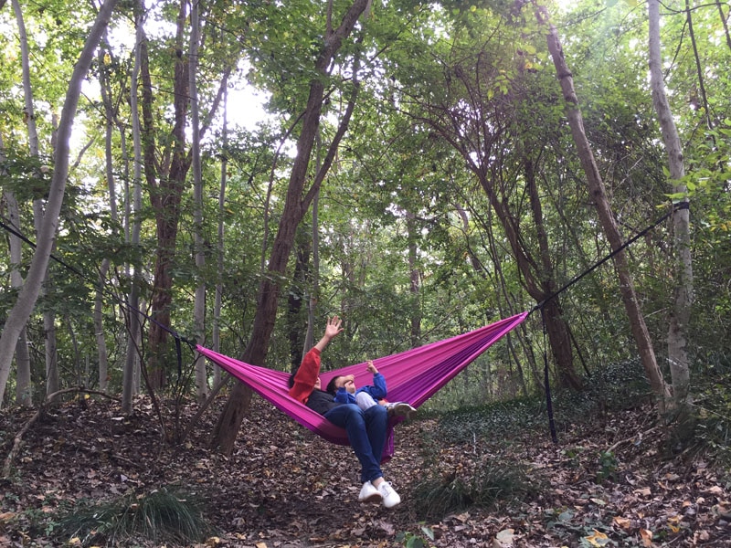 Solid Color Parachute Hammock with Hammock straps and Aluminum carabiner Camping Survival travel Double Person outdoor furniture