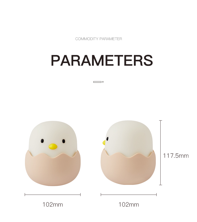 Led Children Touch Night Light Soft Silicone USB Rechargeable Bedroom Decor Kids Gift Animal Egg Shell Dragon Bedside Night Lamp