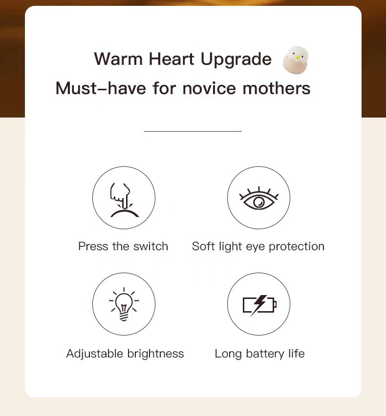 Led Children Touch Night Light Soft Silicone USB Rechargeable Bedroom Decor Kids Gift Animal Egg Shell Dragon Bedside Night Lamp