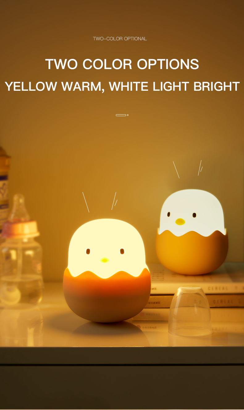 Led Children Touch Night Light Soft Silicone USB Rechargeable Bedroom Decor Kids Gift Animal Egg Shell Dragon Bedside Night Lamp