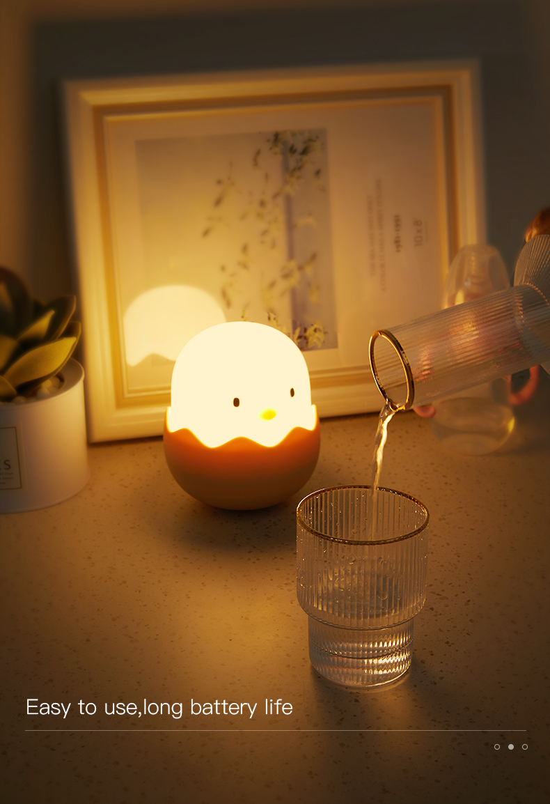 Led Children Touch Night Light Soft Silicone USB Rechargeable Bedroom Decor Kids Gift Animal Egg Shell Dragon Bedside Night Lamp